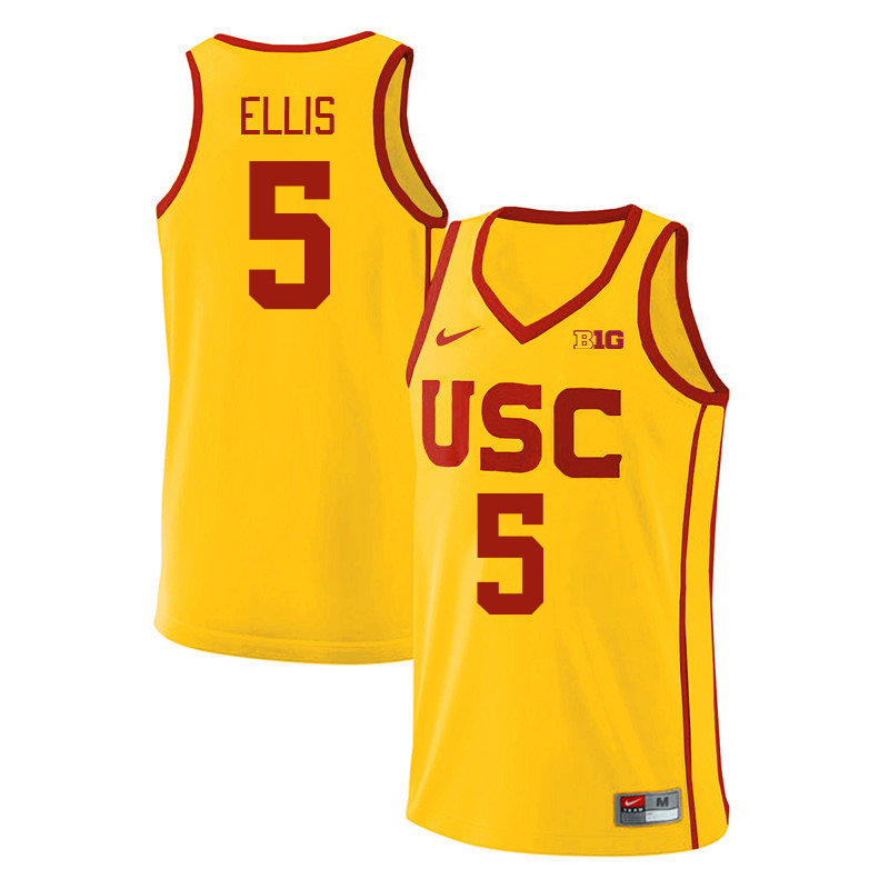 USC Trojans #5 Boogie Ellis Big 10 Conference College Basketball Jerseys Stitched Sale-Yellow